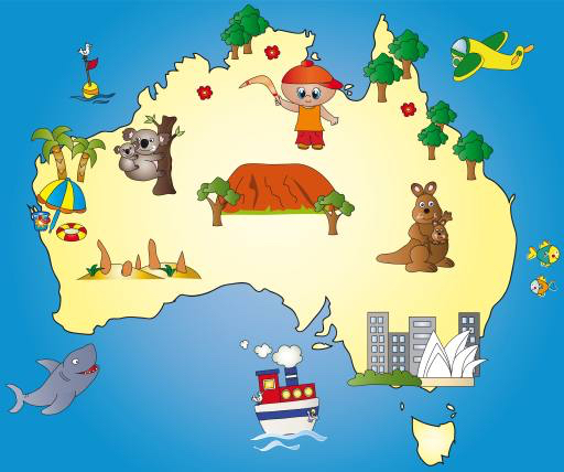 państwo, kraj, kontynent, morze, ocean, łódź, koala Milena Moiola (Adelaideiside)