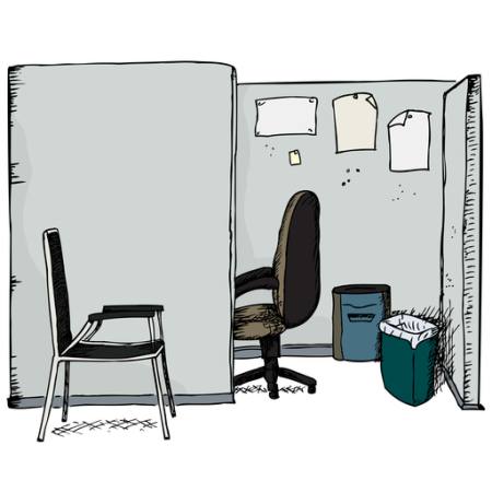 biuro, krzesła, śmieci, papier Eric Basir - Dreamstime