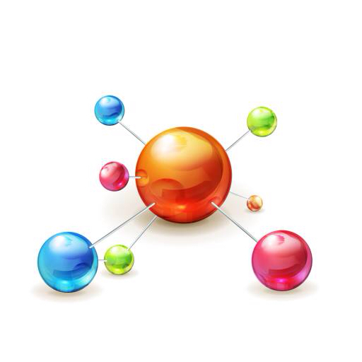 atom, piłka, piłki, kolor, kolory, pomarańczowy, zielony, różowy, niebieski Natis76