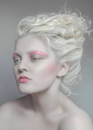 makijaż, różowy, włosy, blondynka, kobieta,  Flexflex - Dreamstime