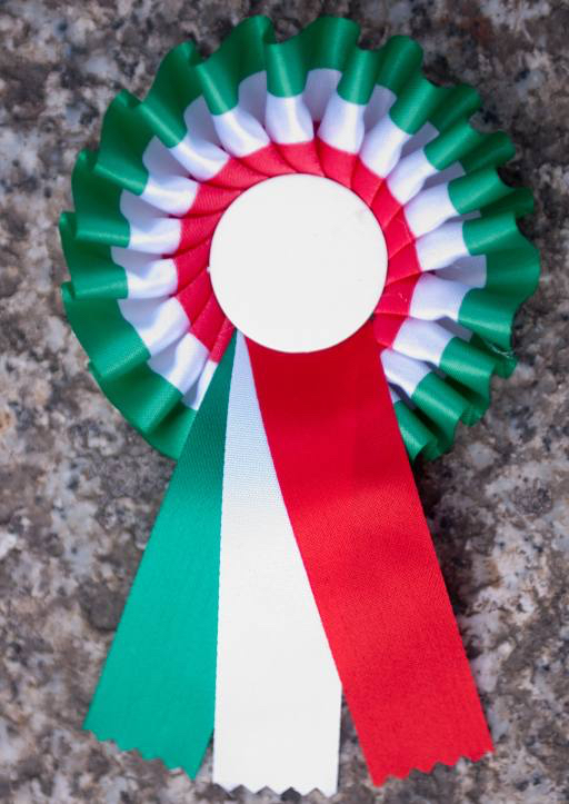 wstążki, flagi, kolory, marmur, zielony, biały, czerwony, okrągły Massimiliano Ferrarini (Maxferrarini)