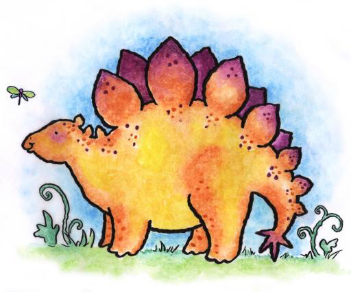 dinozaur, zwierzę, dziki, motylek, kreskówkowy Linda Duffy (Easystreet)