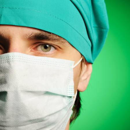 medic, Maska, zielony, człowiek, oko, kapelusz, lekarz Haveseen - Dreamstime