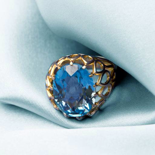 pierścień, kamień, diament, złoto, klejnoty, biżuteria, niebieski Elen
