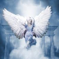 Pixwords Obraz z niebo, chmury, skrzydełka, kobieta, niebo Eti Swinford - Dreamstime