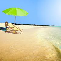 Pixwords Obraz z słońce, parasol, woda, krzesło, kapelusz, fala Razihusin - Dreamstime