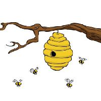 Pixwords Obraz z oddział, pszczoła, ula, żółty Dedmazay - Dreamstime