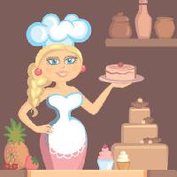 Pixwords Obraz z pani, blondynka, gotować, ciasto, kobieta, kuchnia Klavapuk - Dreamstime