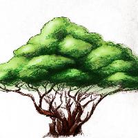 Pixwords Obraz z drzewo, rysunek, charakter Alexandr Mitiuc (Alexmit)