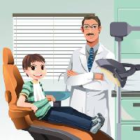 lekarz, dentysta, dziecko, dziecko, mężczyzna, wieszak, krzesło Artisticco Llc - Dreamstime