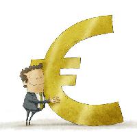 euro, człowiek, znak, pieniądze Jrcasas