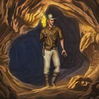 Pixwords Obraz z jaskinia, ogień, człowiek, Andreus - Dreamstime