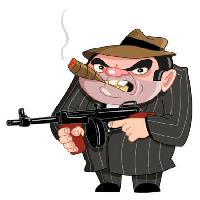 Pixwords Obraz z pistolet, mafia, przestępcą, człowiekiem, dym Yael Weiss - Dreamstime