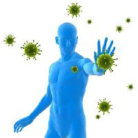 Pixwords Obraz z wirusów, odporność, niebieski, człowiek, chory, bakterie, zielony Sebastian Kaulitzki - Dreamstime