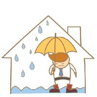 Pixwords Obraz z wody, wyciek, człowiek, parasol, deszcz, dom Falara - Dreamstime