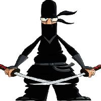 Pixwords Obraz z ninja, czarny, miecz, cięcia, oko, Dedmazay - Dreamstime
