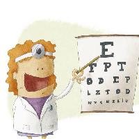 Pixwords Obraz z oka, test, lekarz, kobieta, rysunek Jrcasas