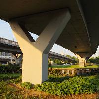 most, zielony, samochody, autostrady, drogi, kwiaty, samochód Sang Lei (Sleiselei)