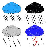 Pixwords Obraz z chmura, chmury, deszcz, błyskawice, niebieski, szary, czarny Aarrows
