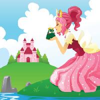 Pixwords Obraz z żaba, pocałunek, kobieta, dziewczyna, zamek, różowy Artisticco Llc - Dreamstime