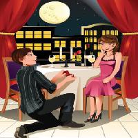 Pixwords Obraz z mężczyzna, kobieta, księżyc, obiad, restauracja, noc Artisticco Llc - Dreamstime