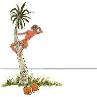 Pixwords Obraz z mężczyzna, wyspa, linka, kokos, palma, patrzeć, morze, ocean Sylverarts - Dreamstime