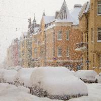 zima, śnieg, samochody, budynek, śnieg Aija Lehtonen - Dreamstime