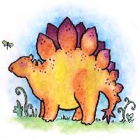 Pixwords Obraz z dinozaur, zwierzę, dziki, motylek, kreskówkowy Linda Duffy (Easystreet)