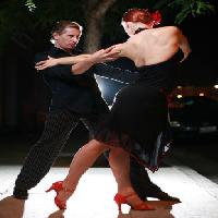 taniec, mężczyzna, kobieta, czarny, sukienka, scena, muzyka Konstantin Sutyagin - Dreamstime
