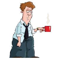 Człowiek, kawa, cofe, kawa, czerwony, puchar Dedmazay - Dreamstime