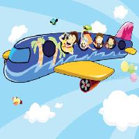 samolot, szczęśliwy, turyści, balony, niebo, samolot Zuura - Dreamstime