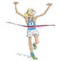 Pixwords Obraz z Zwycięzca, biegacz, biegać, wykończenie, człowiek Robodread - Dreamstime