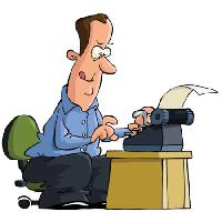 Pixwords Obraz z człowiek, biuro, pisać, pisarz, papier, krzesło, biurko Dedmazay - Dreamstime